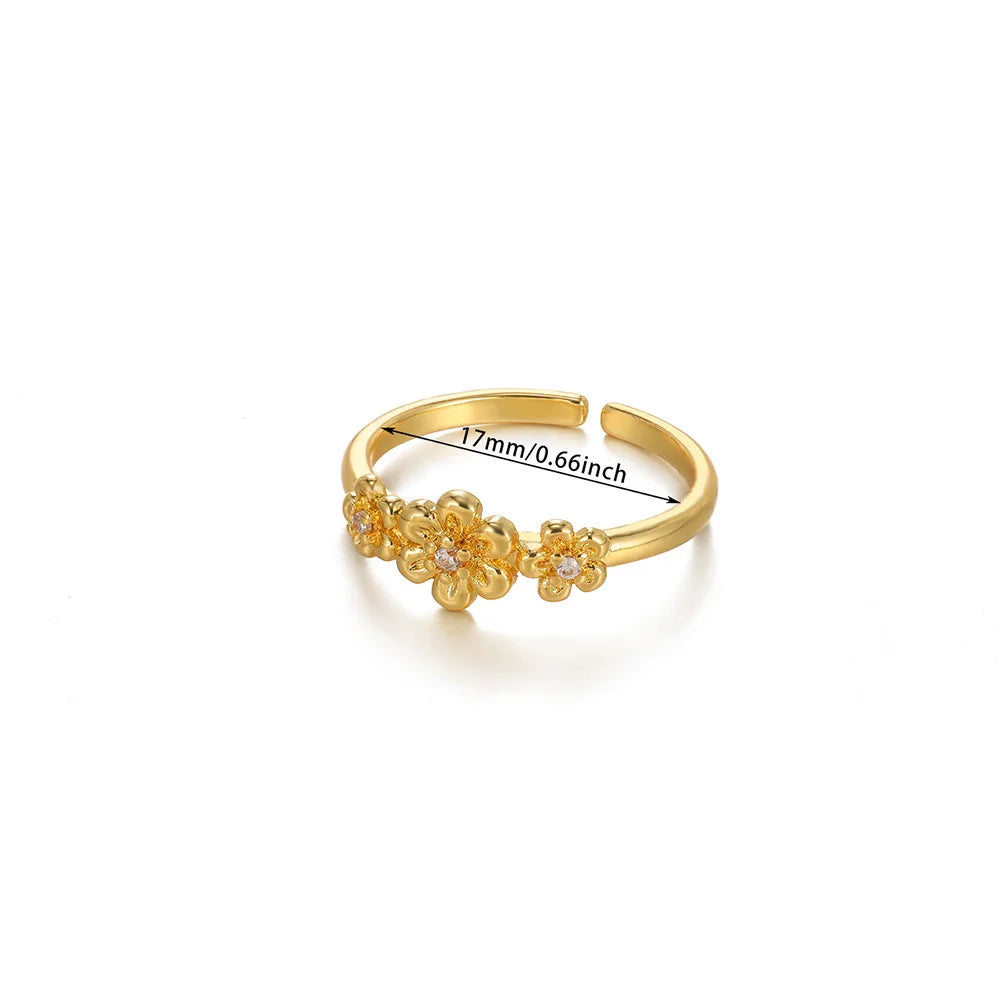 Edelstahl Übertrieben Große Blumenringe Für Frauen Gold Farbe Sonnenblume Fingerring Weiblich Mode Ästhetischer Schmuck Geschenk