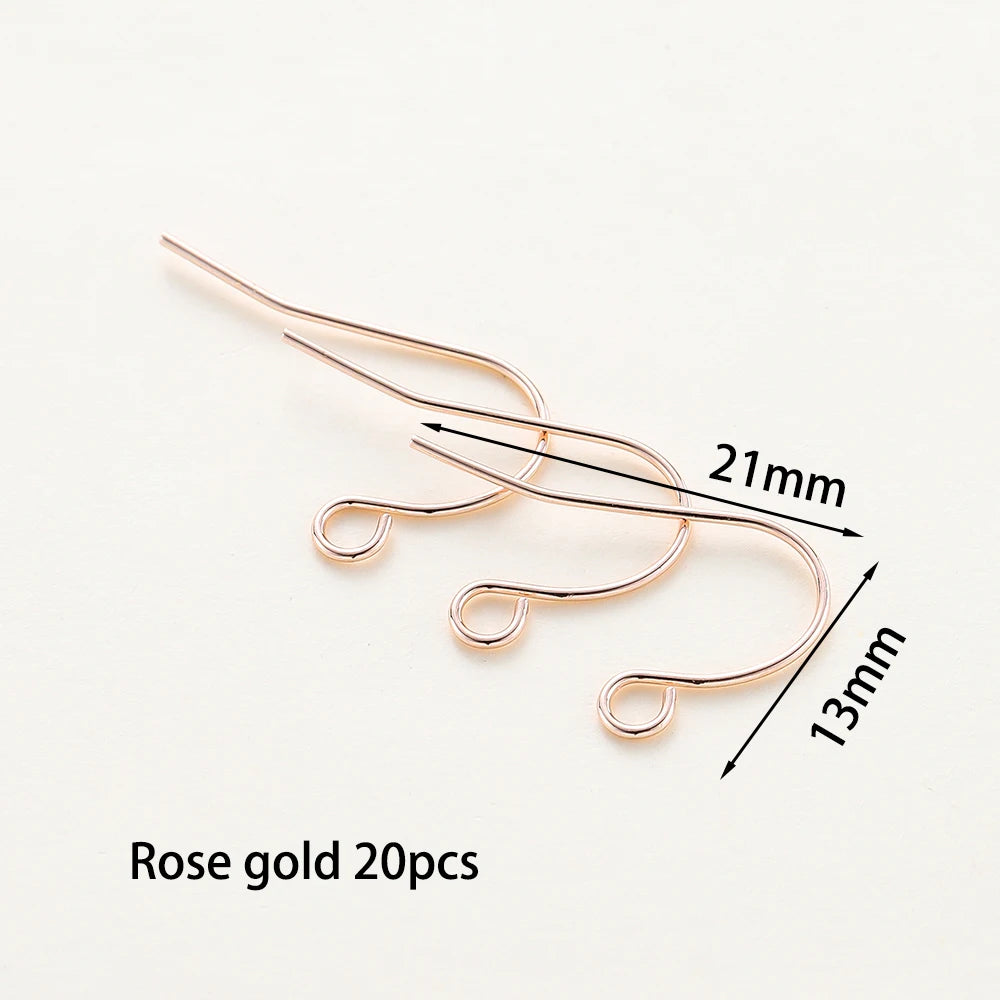20 unidades/lote 6 estilos 14K 18K Alambres chapados en oro para pendientes con gancho para la oreja Suministros de cierres para pendientes para la fabricación de joyas DIY