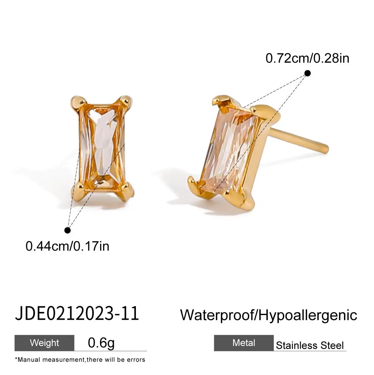 Uworld Minimalismus Geburtsstein Goldfarbene Ohrstecker Anmut Personalisierte Zarte Edelstein-Ohrringe Feiner Geburtsmonat Stein-Anhänger
