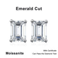 NeeTim 0.5CT 1CT 2CT Pendientes de moissanita con corte radiante esmeralda para mujer, pendientes de plata de ley 925 con diamante de laboratorio, joyería