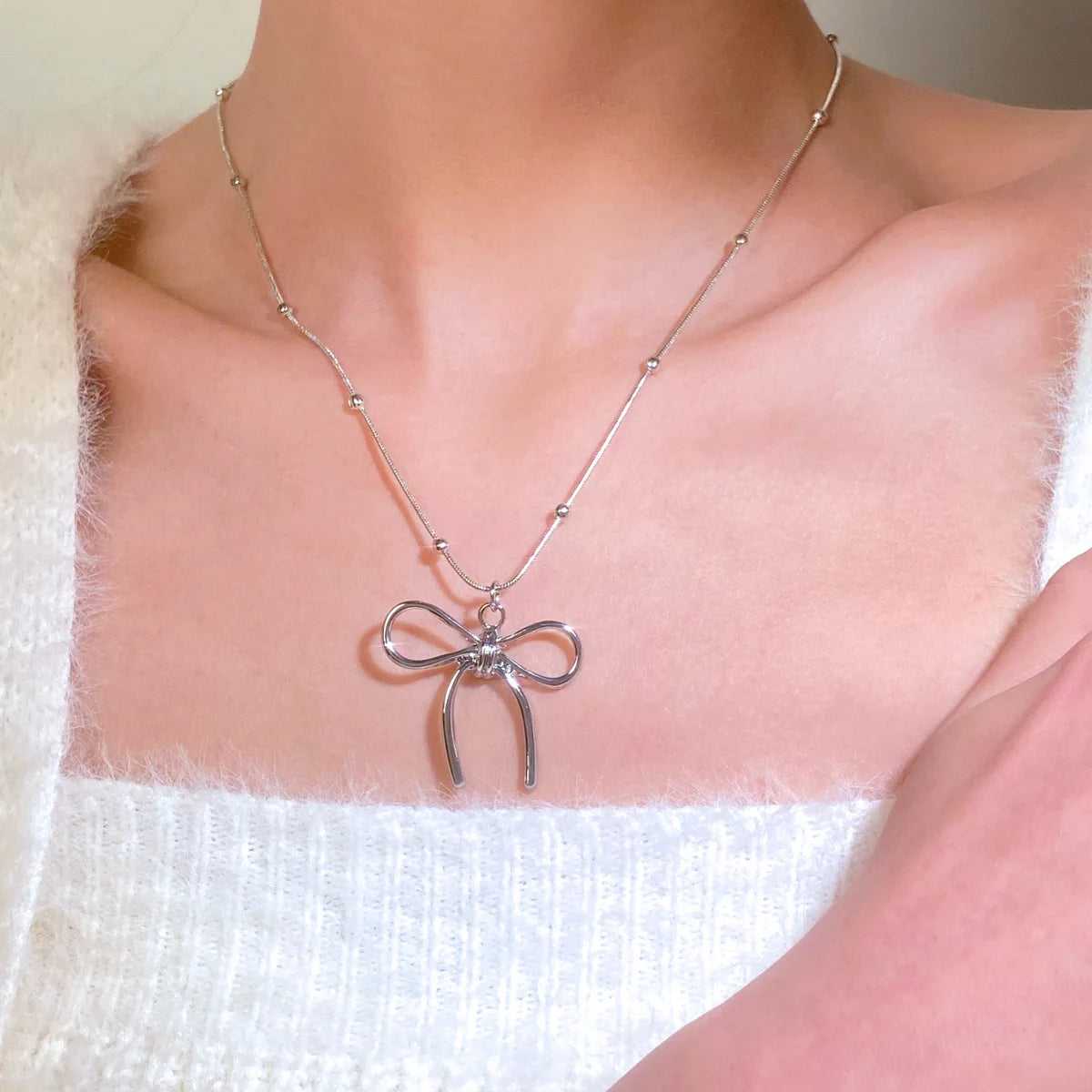 Kpop Star Pendent Necklace for Women Punk Simple Zircon Tassel Clavicle Chain Choker Elegent Party Gift Jewelry Girl