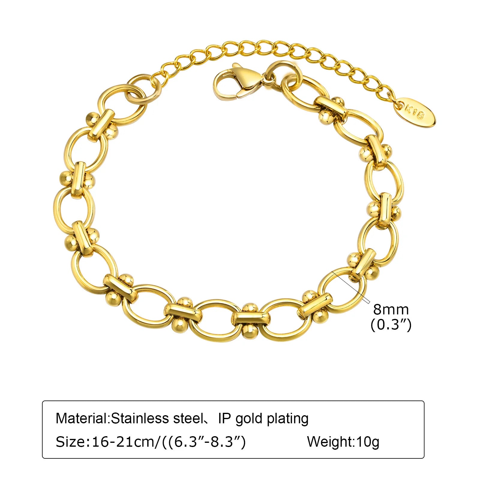 Klobiges Edelstahl-Gliederarmband für Damen, vergoldete Layering-Armbänder Armband Wasserdichter Schmuck