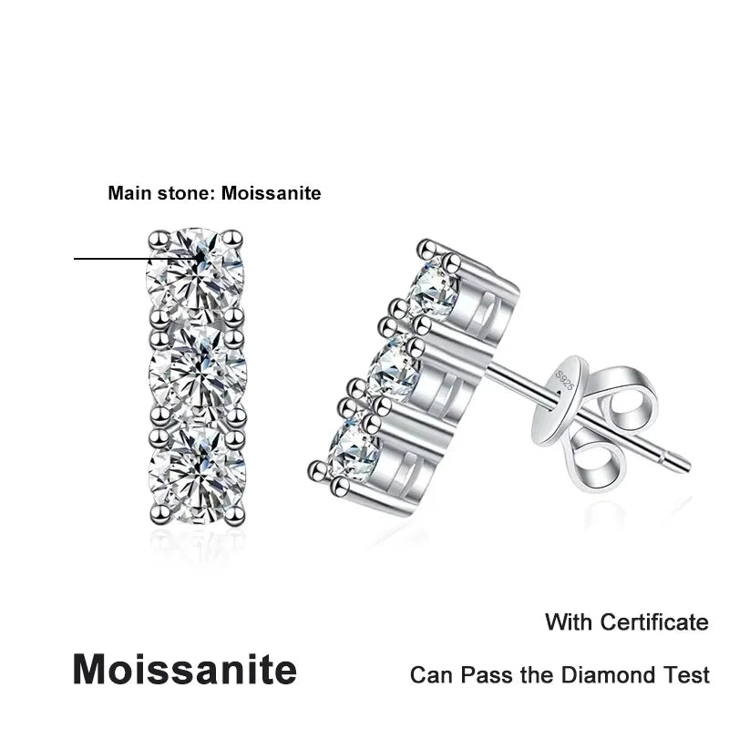 NeeTim 1.2cttw Voll Moissanit Ohrstecker für Frauen 3.5mm Edelstein Labor Diamant Ohrstecker 925 Sterlingsilber Schmuck