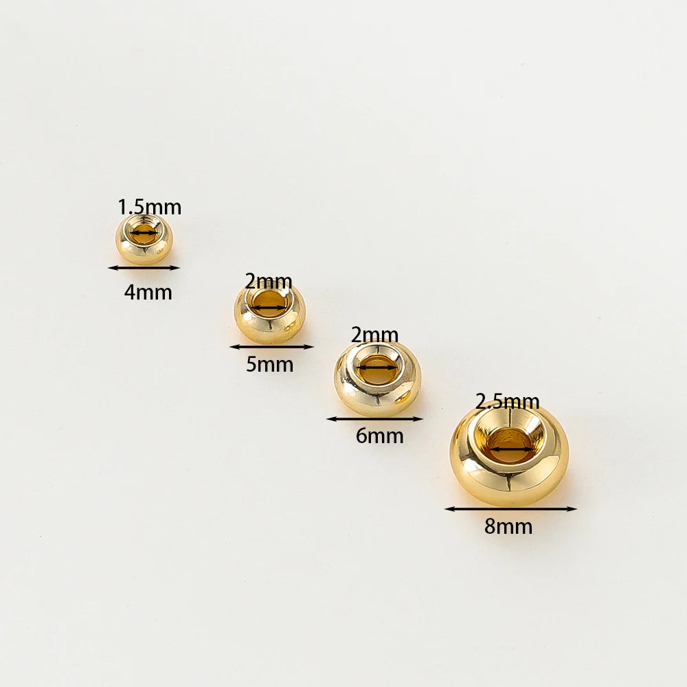10-30 Stück/Los 14K/18K Vergoldet Flache Runde Armband Spacer Perlen Kreis Handwerksperlen für Halskette Schmuck Zubehör Erkenntnisse