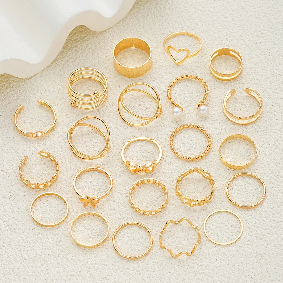 83-teiliges elegantes Perlenschmuckset mit geometrischen Ohrringen, Halskette, Armband und Ring für Damen, Herz, Schmetterling, Stern, täglicher Party-Schmuck, neu
