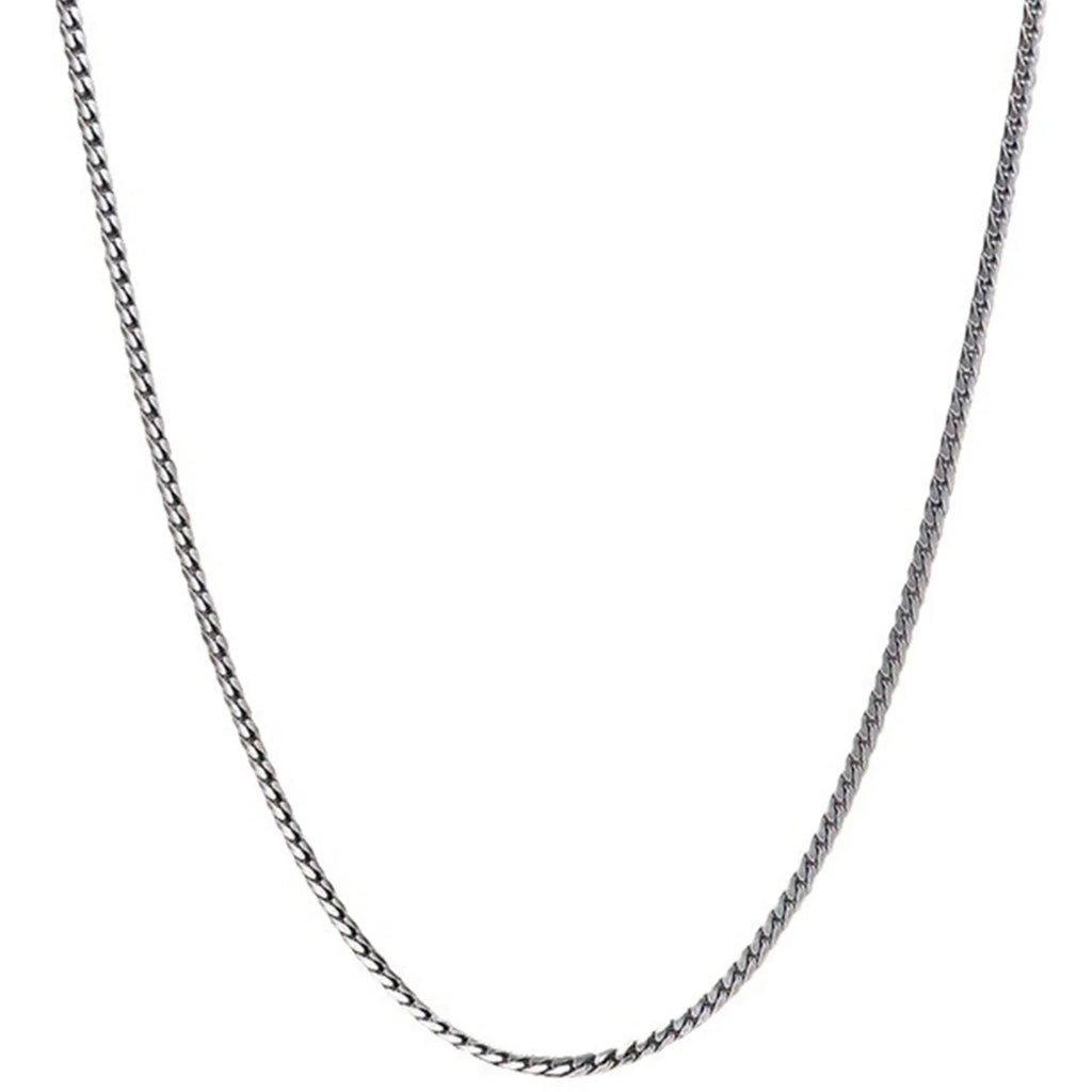 S925Silver Men's and Women's Cuban Chain Necklace 20IN/22IN Slim Style Trendy, Sophisticated Vintage-Inspired Collarbone Layerin