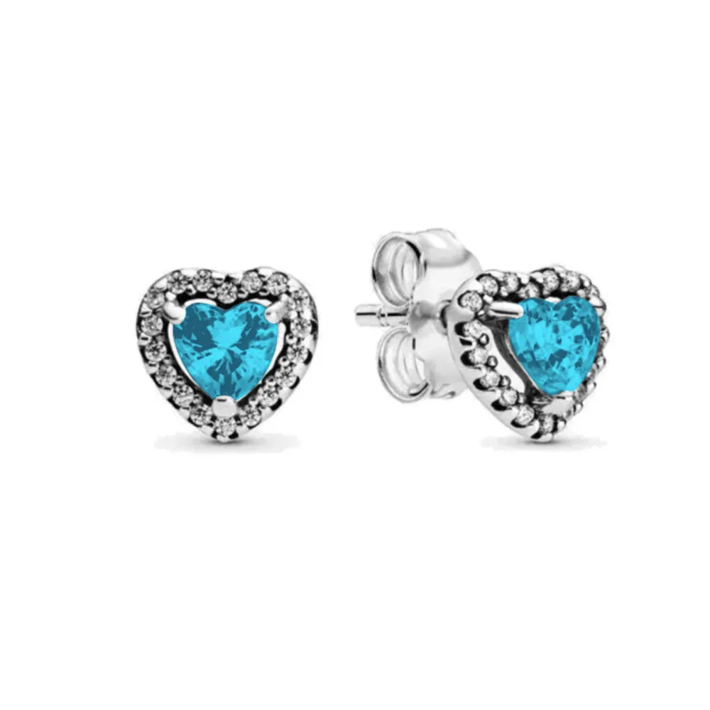 Weihnachtsgeschenk Bestseller 925er Silber blauer Stein Blumen Ohrstecker passend für Damen Festival Exquisiter Charm Schmuck Geschenke