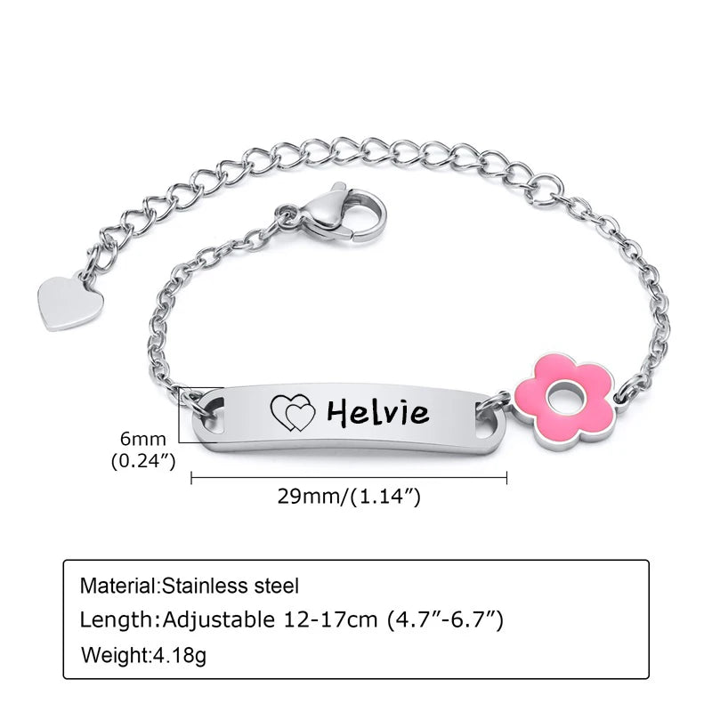 Personalisierte Baby Namen Armbänder 14K Vergoldet Benutzerdefinierte ID Armbänder für Mädchen Jungen Individuelle Text Armbänder Neugeborenen Geschenk