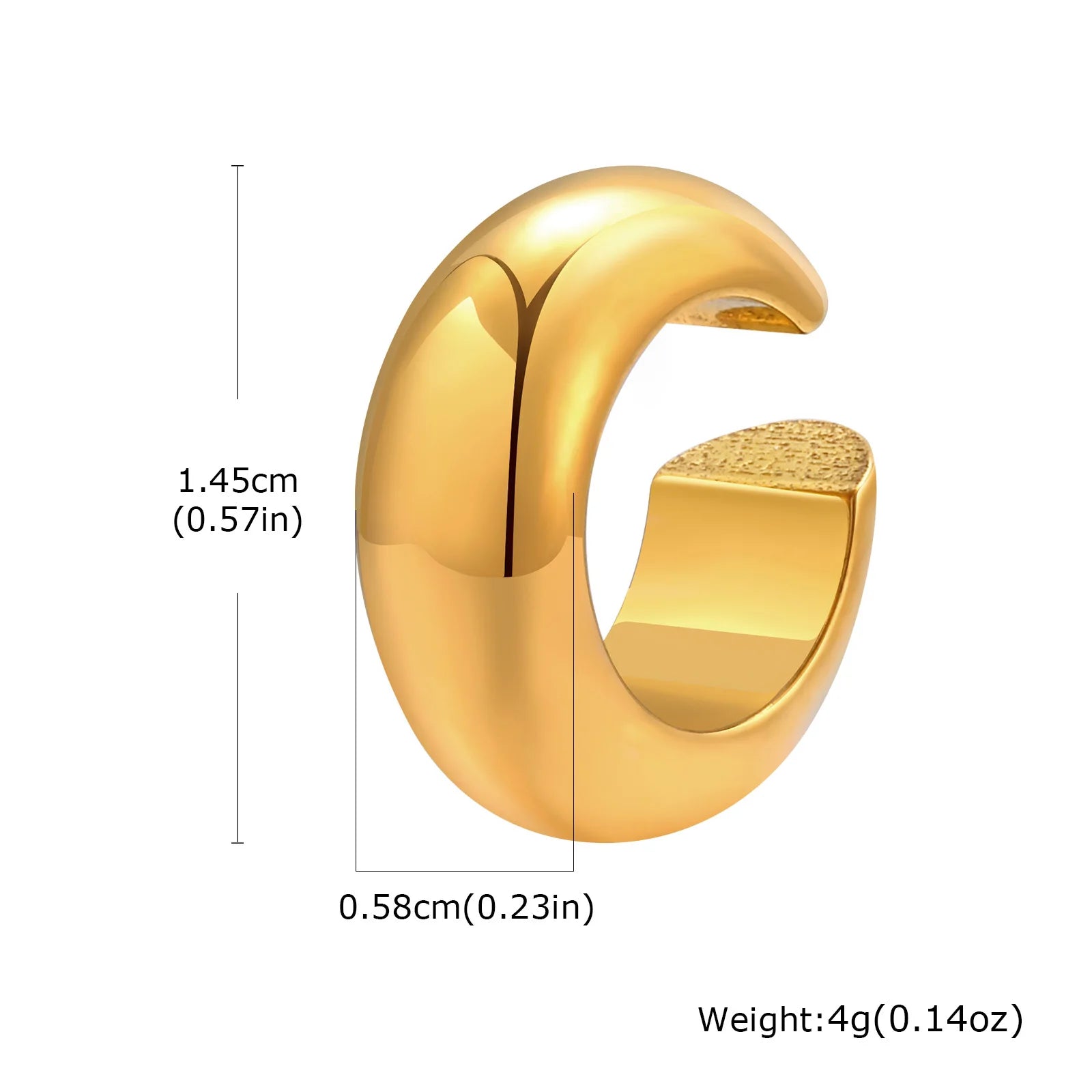Dicke Ohrklemme, Nicht-Piercing Clip On Knorpelohrring aus Edelstahl, Fake Helix Knorpelschmuck für Frauen, ein Stück