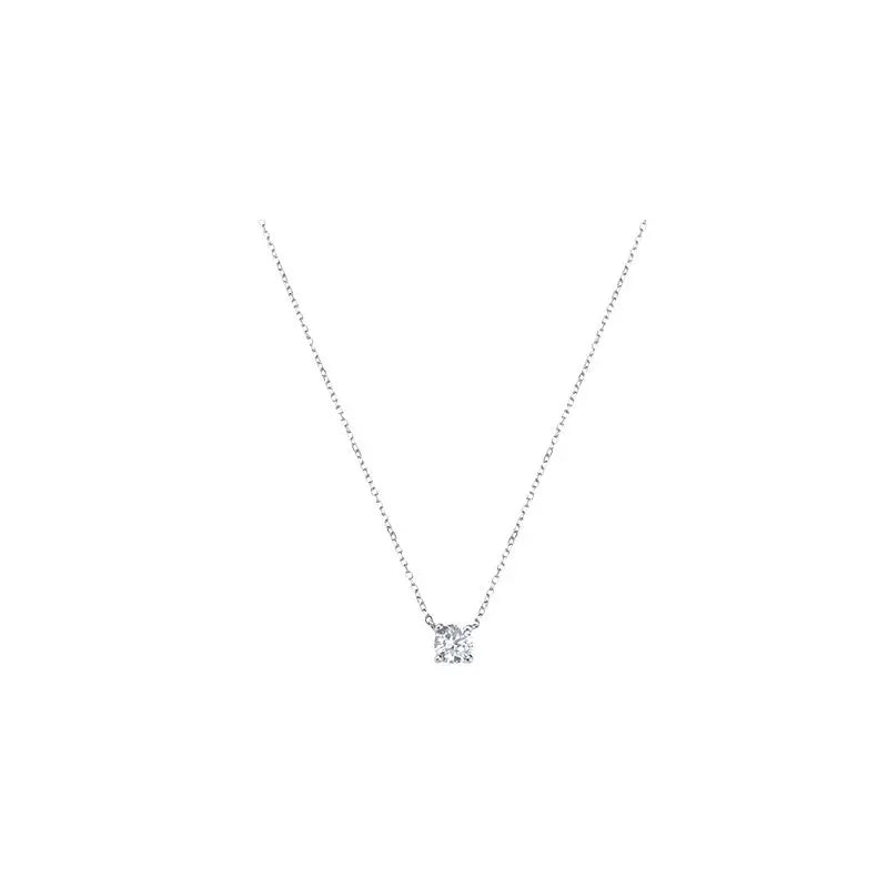Collar de plata de ley 925 con baño de oro de 18 quilates, cadena versátil de circonita brillante para mujer, joyería de boda