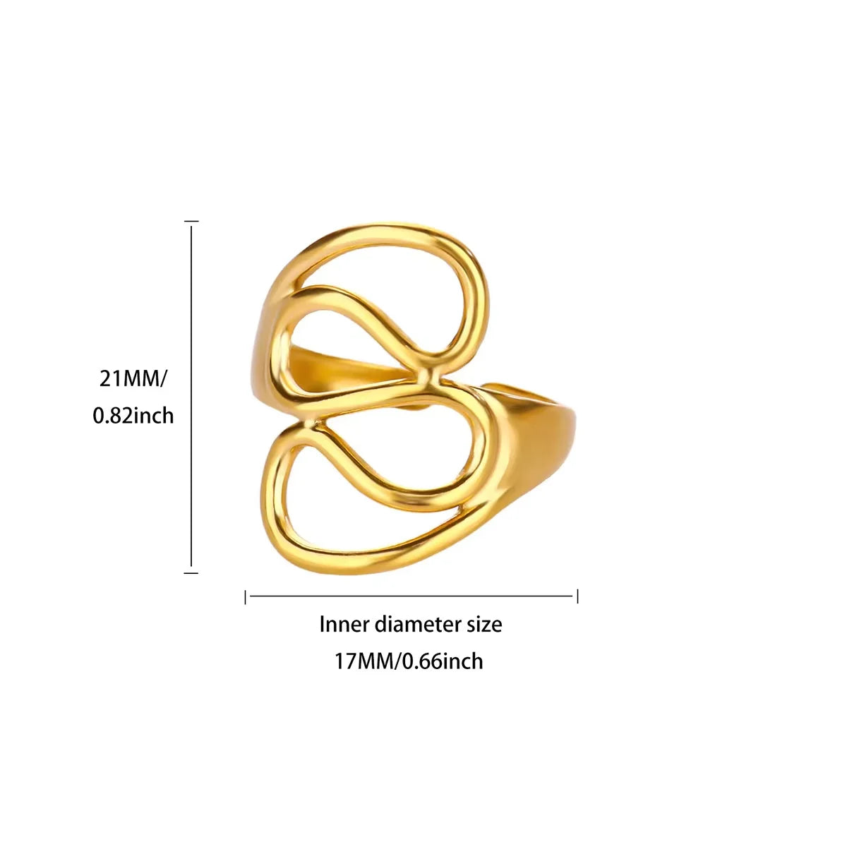 Edelstahl unregelmäßige Wellenringe für Frauen Kreativ Gold Farbe Verstellbarer offener Ring weiblicher Schmuck Punk Rapper Anillos Geschenke