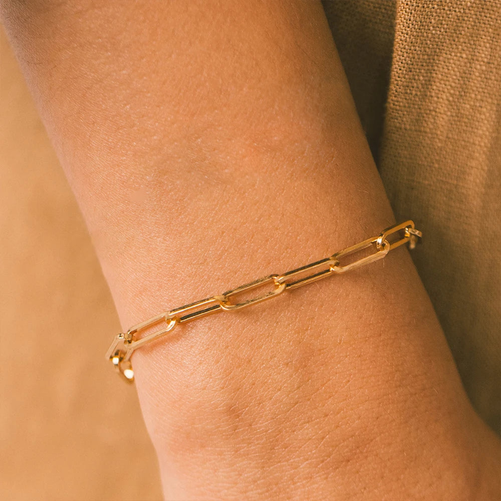 Armband für Damen, Curb Cuban Link Chain, Edelstahl, Damenarmbänder, Ketten, Davieslee Schmuck