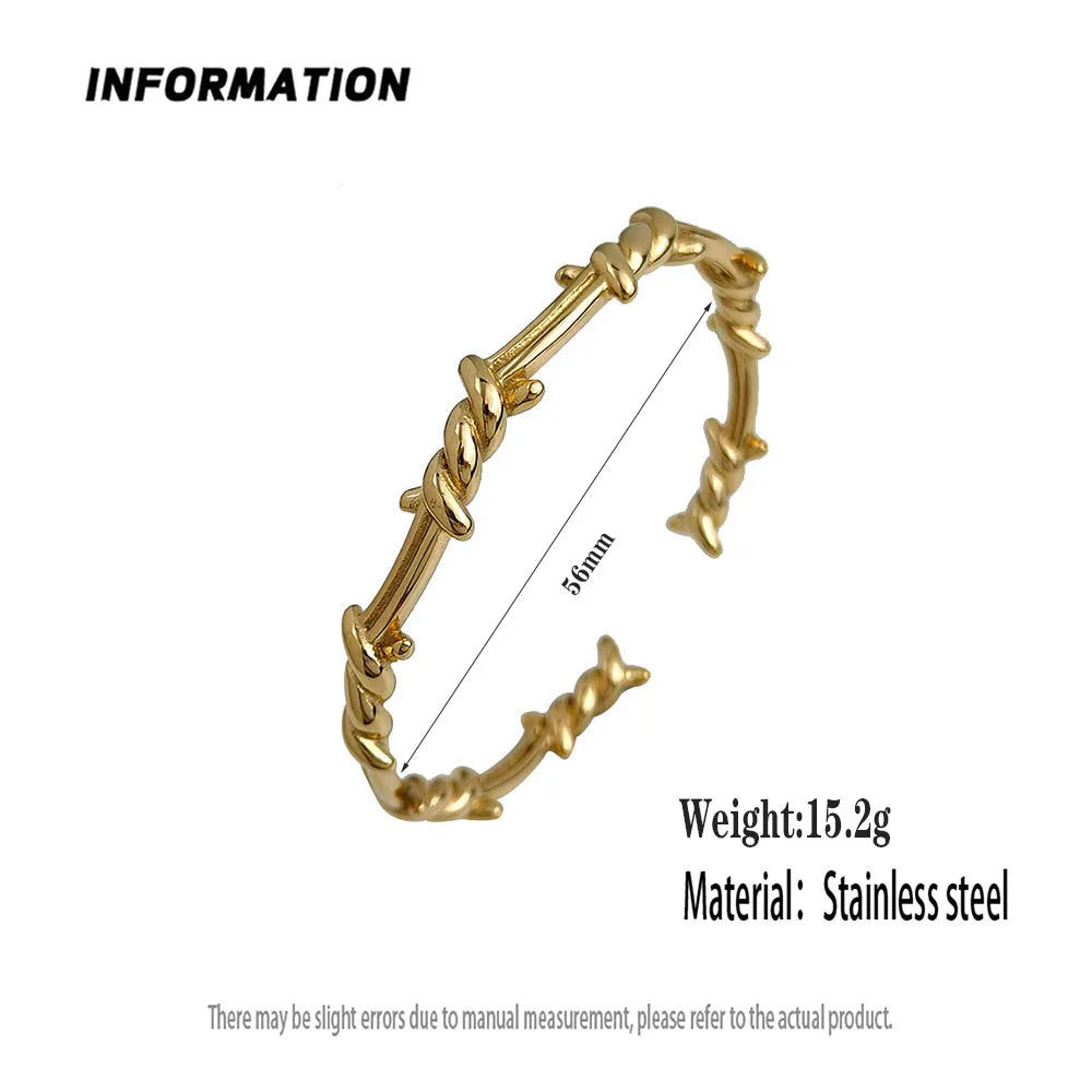 Armband aus Edelstahl mit Drahtwicklung im neuen Stil, vergoldet 18K, hochwertiger wasserdichter Silberschmuck, Pärchengeschenk