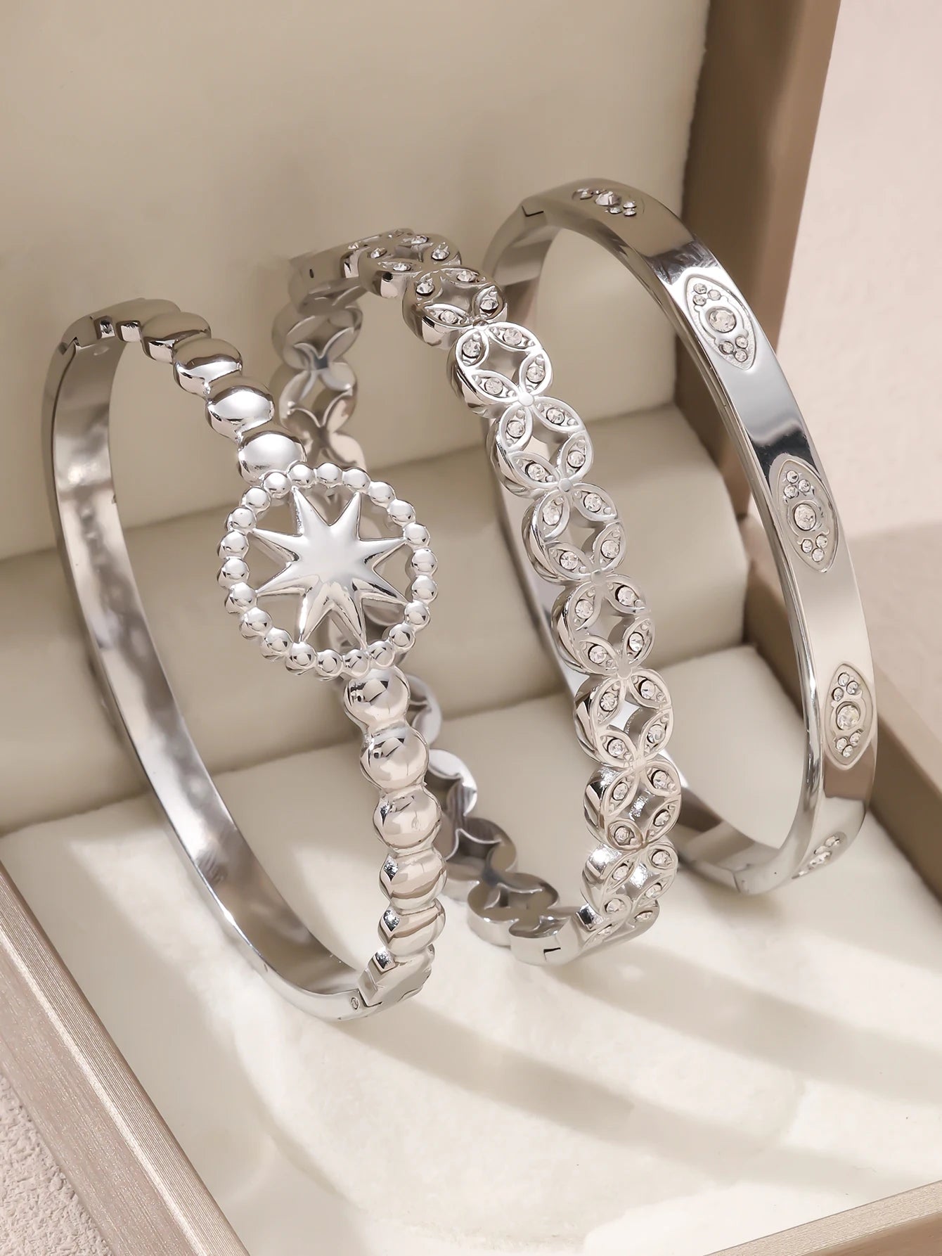 1 Stück/Set Damen Hochzeitsschmuck Party Feiertag Valentinstag Geschenk Edelstahl Armband 18K vergoldet Armband