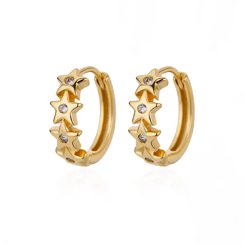 Vintage Runde Edelstahl Creolen für Damen Vergoldete Ohrringe 2023 Trend Statement Ohrschmuck Weihnachtsgeschenk