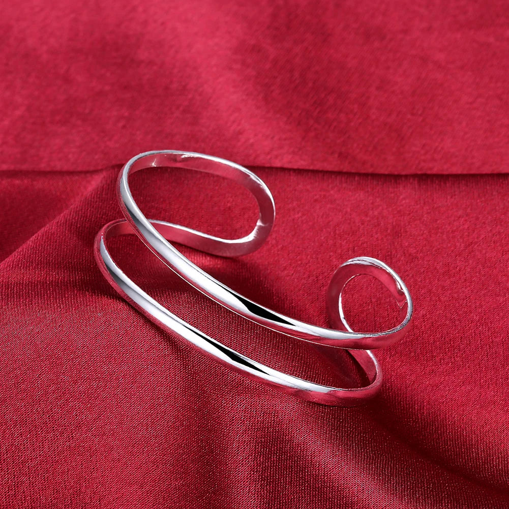 Großhandel Feine 925 Sterlingsilber Armreifen Armband Charms Herz Offen für Frauen Damen Schmuck Anpassung Manschette Hochzeitsgeschenk