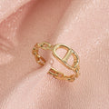 Modischer Sternen-Vollbohrer-Kettenanhänger-Ring für Frauen Vielseitiges Luxus-Design Ringfinger-Accessoire Kupfermaterial