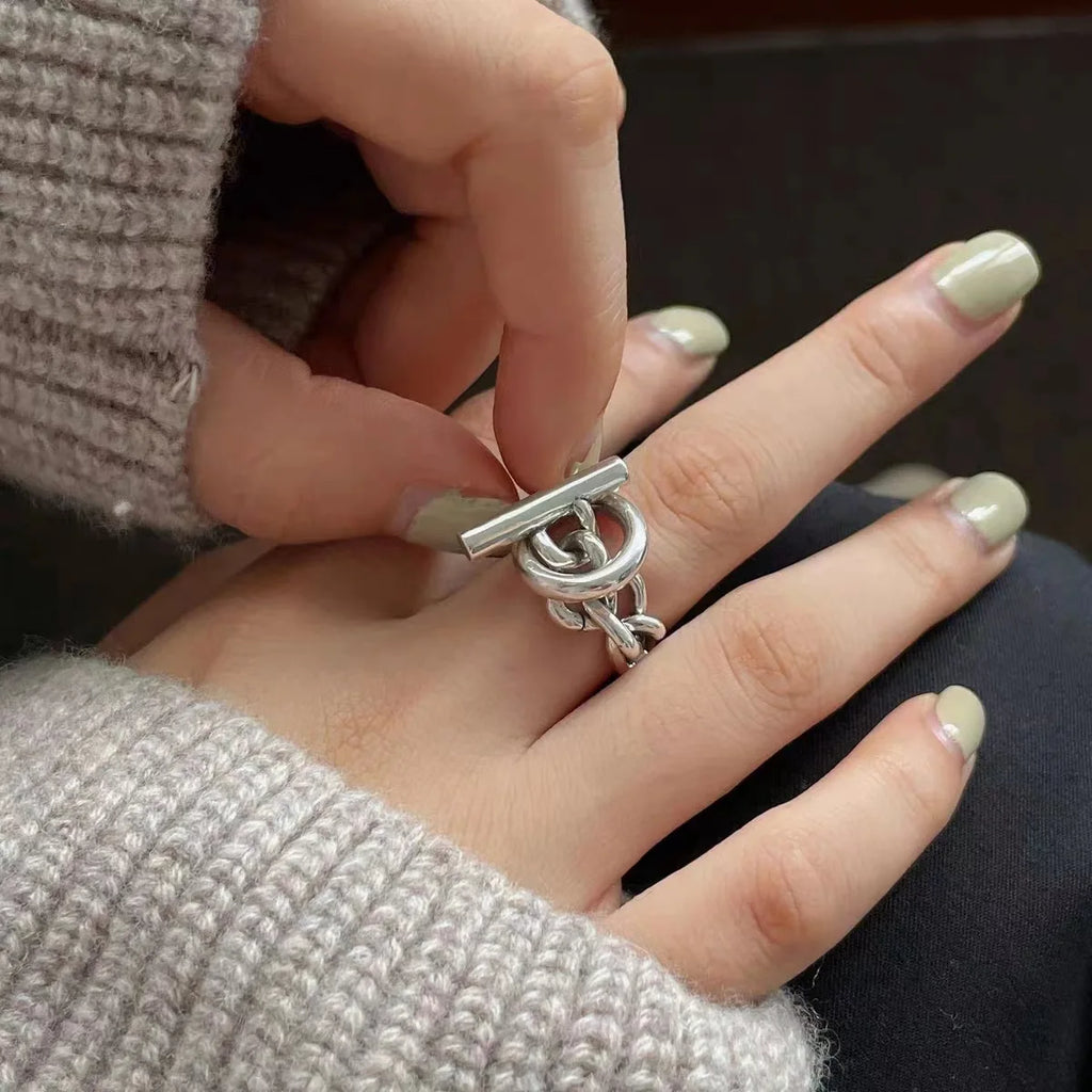 Nuevo en plata de ley 925, anillo redondo, anillos ajustables para mujeres y hombres, joyería de lujo estética para compromiso, joyería al por mayor