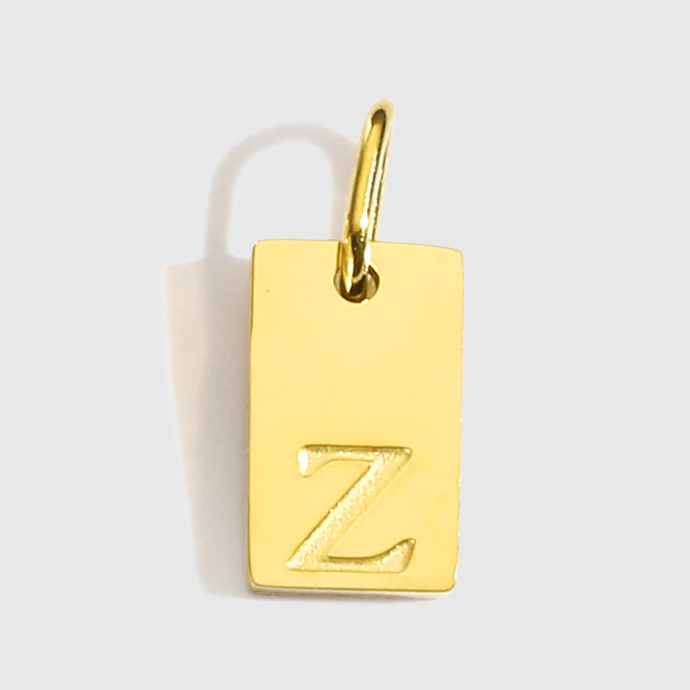 Alphabet-Anhänger für Halsketten, Edelstahl-Schmuck, DIY gravierte Schriftzüge, Accessoires, Damenschmuck