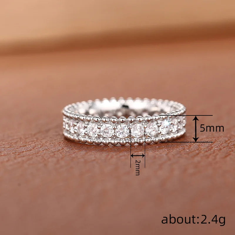 Anillos de plata de ley 925, modernos y sencillos para mujer, con circonita cúbica brillante, exquisitos accesorios para los dedos, dijes para fiesta, joyería fina