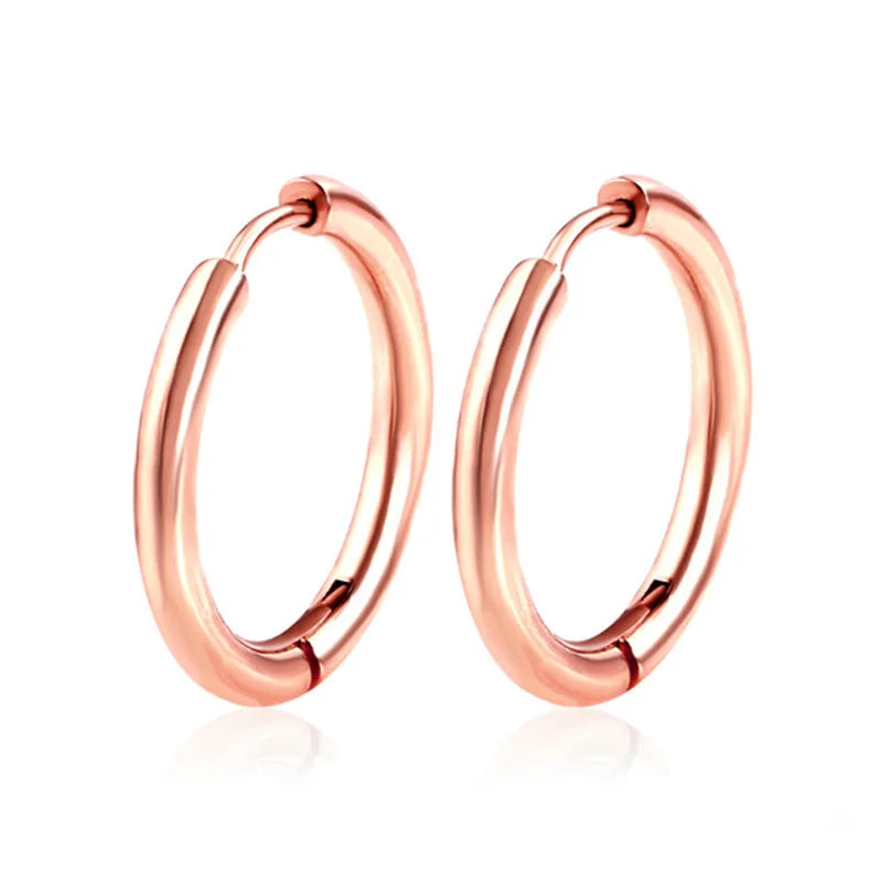 1 Paar Damen/Herren Edelstahl Kleine Creolen Ohrring Piercing Ohrknorpel Tragus Einfacher Dünner Kreis Antiallergische Ohrringe