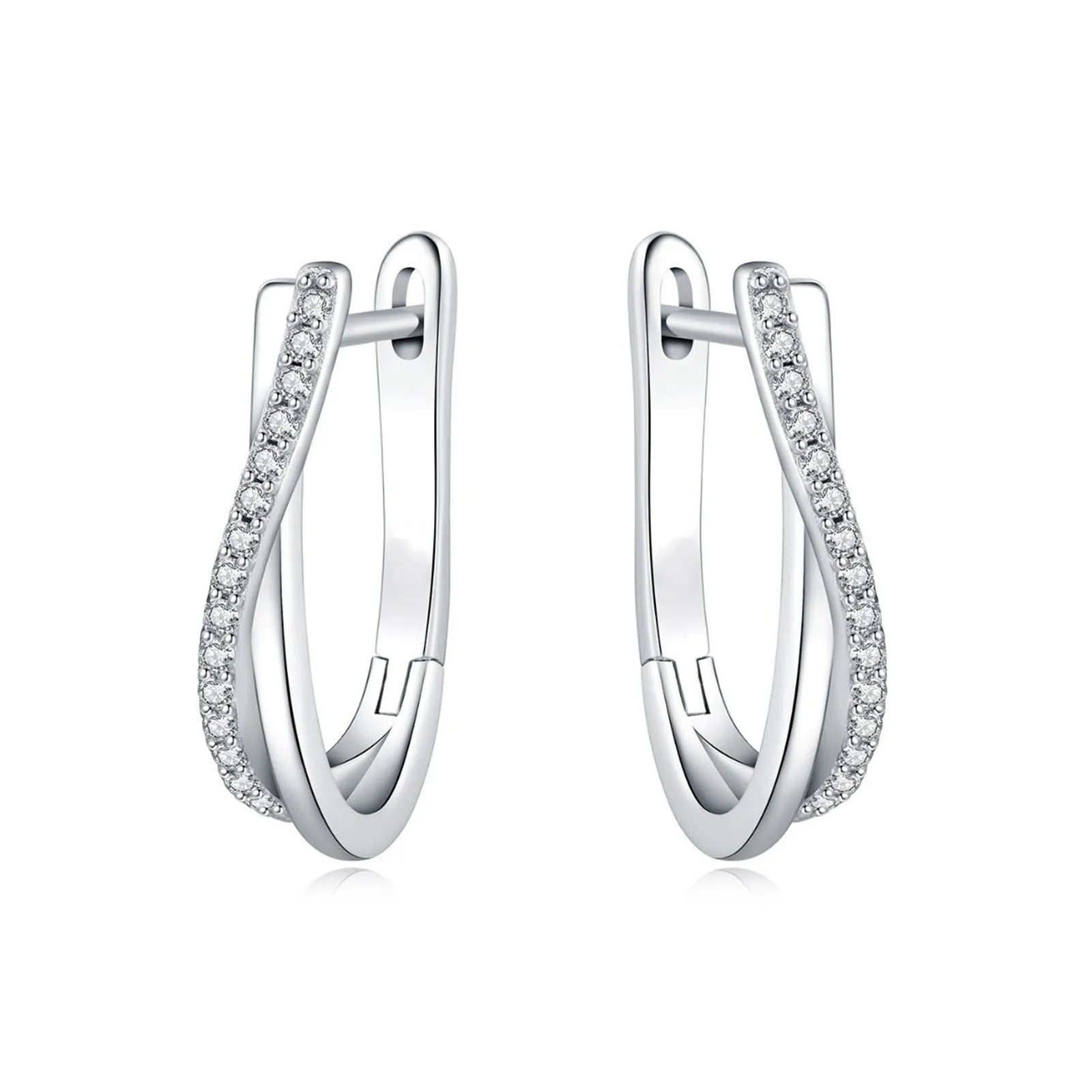 Pendientes de Aro Versátiles de Plata 925 con Estrella y Línea Trenzada para Mujer, Joyería Fina, Regalos de Cumpleaños