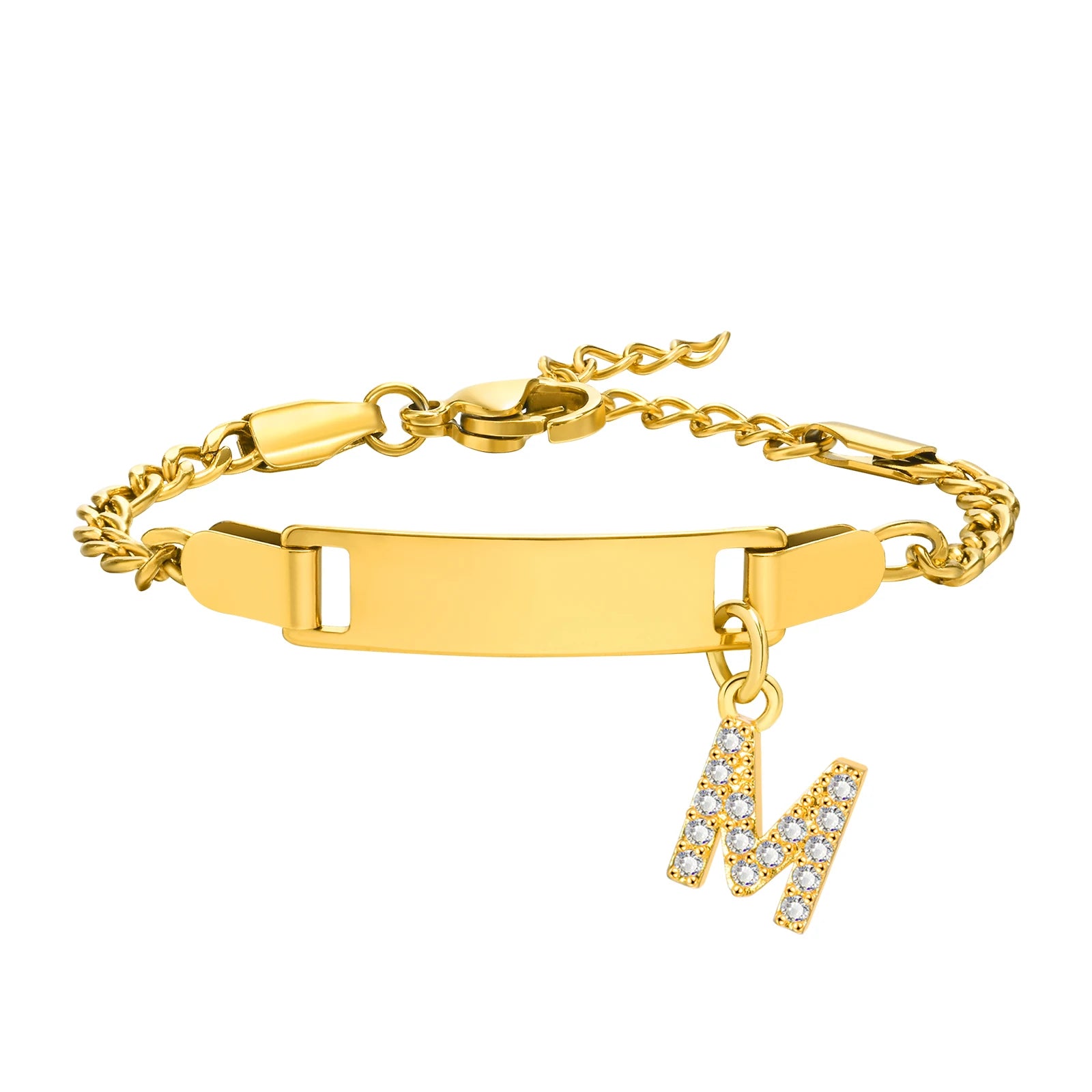 Personalisiertes Namensarmband mit Initialen für Jungen Mädchen, kostenlose Gravur Datum ID Armband Geburtstagsgeschenk