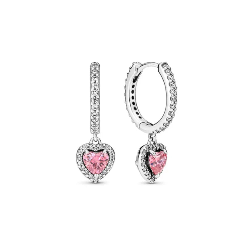 Neue S925 Silber Herz-Stein-Ohrstecker geeignet für Valentinstag, Muttertag, Jubiläumsgeschenk DIY Charm-Schmuck