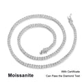 NeeTim Collar de tenis de moissanita de 3/4/5mm para mujer y hombre, de plata S925 con chapado en oro de 18k, cadenas para el cuello, joyería de fiesta moderna de hip-hop