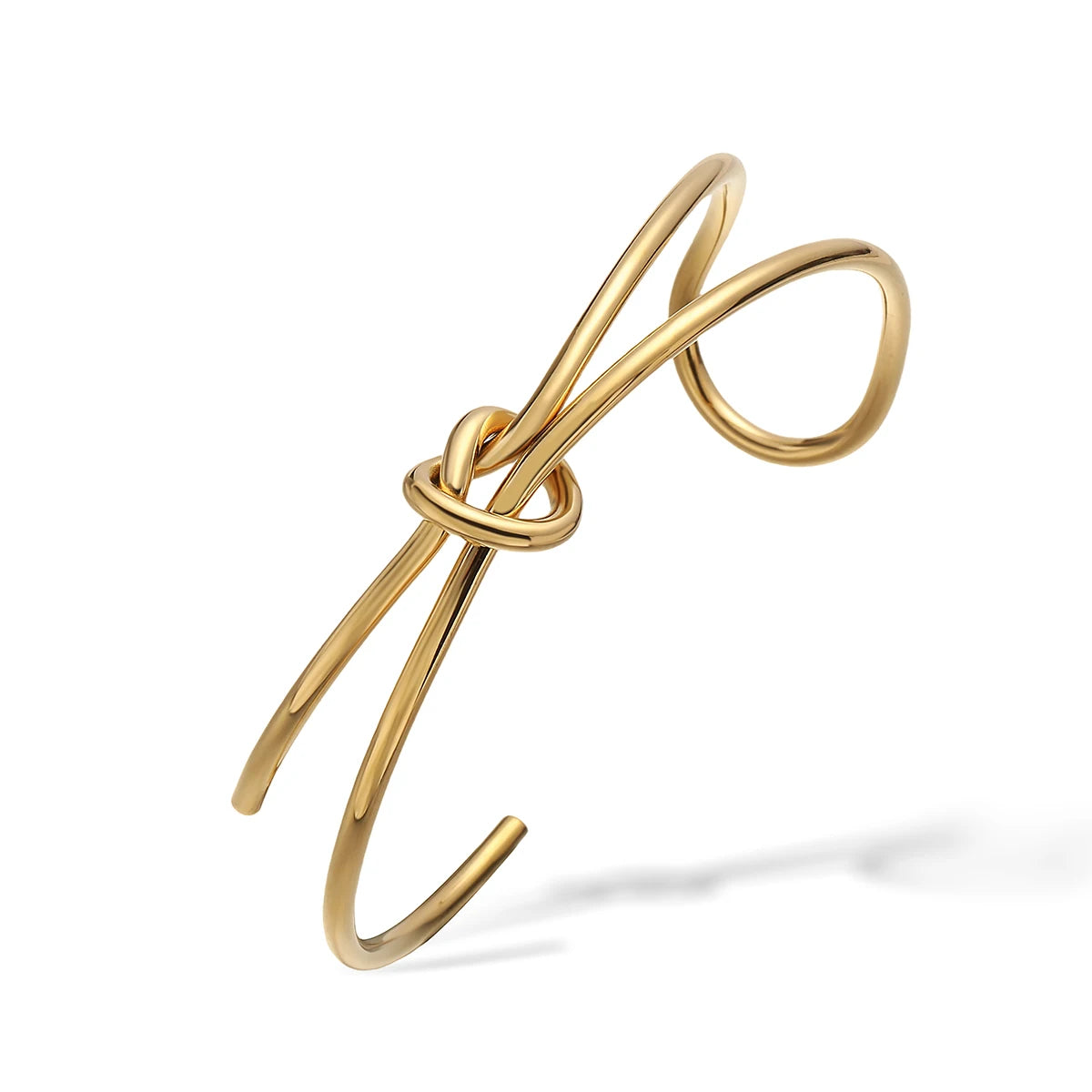NEWBUY 2026 New Arrival Silver/Gold Color knot Design Bangles For Women Non-Fading Stainless Steel Jewelry