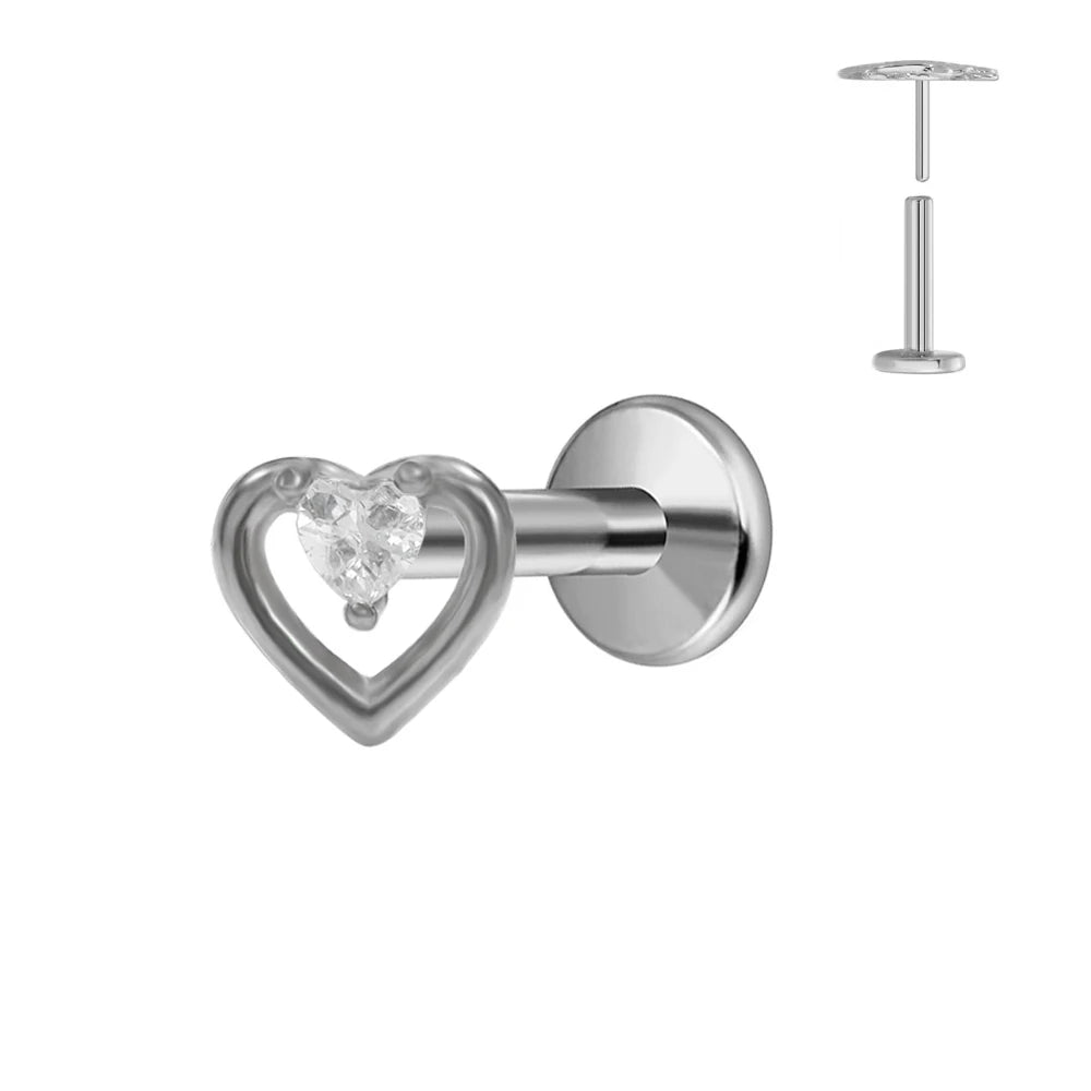 ASTM F136 G23 Titan Blumen Piercing Push-In Zweig Ohrring Stecker Anhänger Gewindefreies Labret Piercing Knorpel Körperschmuck
