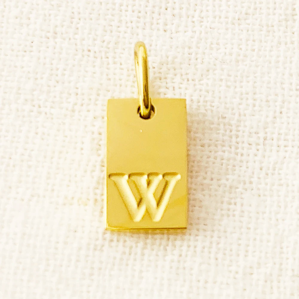 SUNIBI Dije de dije del alfabeto para collares, joyería de acero inoxidable, accesorios de letras grabadas DIY, joyería de moda para mujer