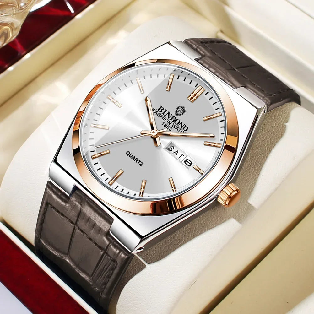 Nuevos relojes de pulsera de cuarzo de moda de negocios casuales con movimiento plateado para hombre, reloj de lujo, relojes automáticos, regalos para hombre, Reloj Hombre
