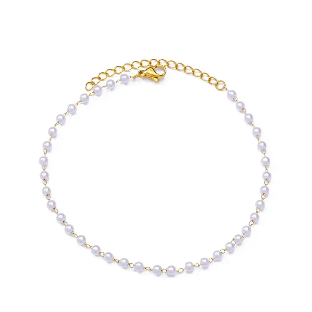 Tobilleras Boho Drops para mujer, tobillera de acero inoxidable chapada en oro, regalo de joyería estética de lujo para boda