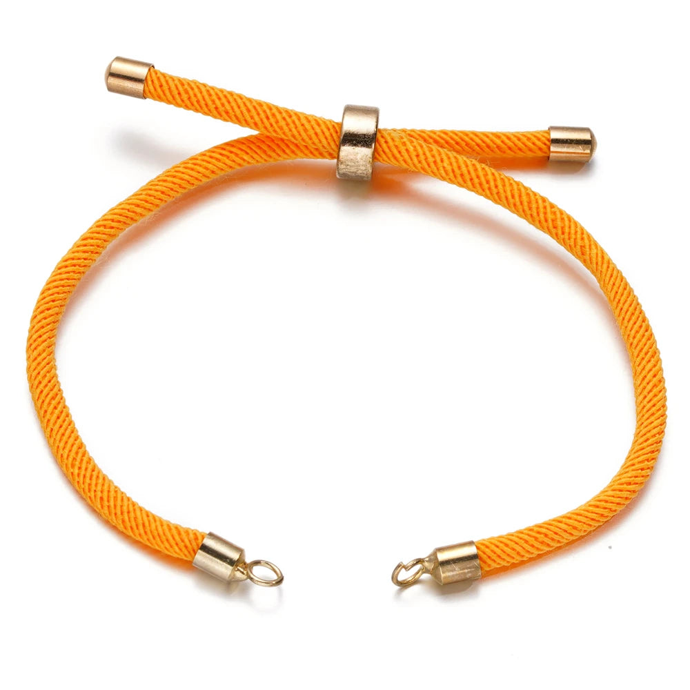 1 Stück Verstellbare Nylon Geflochtene Kordeln Schieber Freundschaftsarmbänder mit Messingkordelende für Schmuckherstellung DIY Zubehör