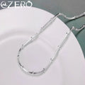 Collar de plata esterlina 925 de 45-50 cm con cadena de serpiente, hermosa cuenta simple para mujeres, boda, joyería de moda, regalos de Navidad