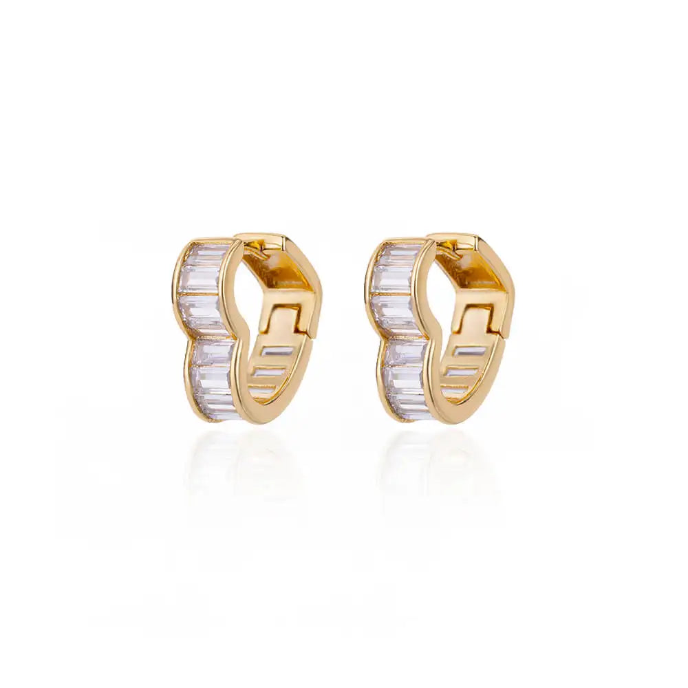 Zirkon Herz Ohrringe für Damen, Edelstahl, goldfarben, Piercing-Ohrringe, Trendschmuck 2025, Aretes, Accessoires für Frauen