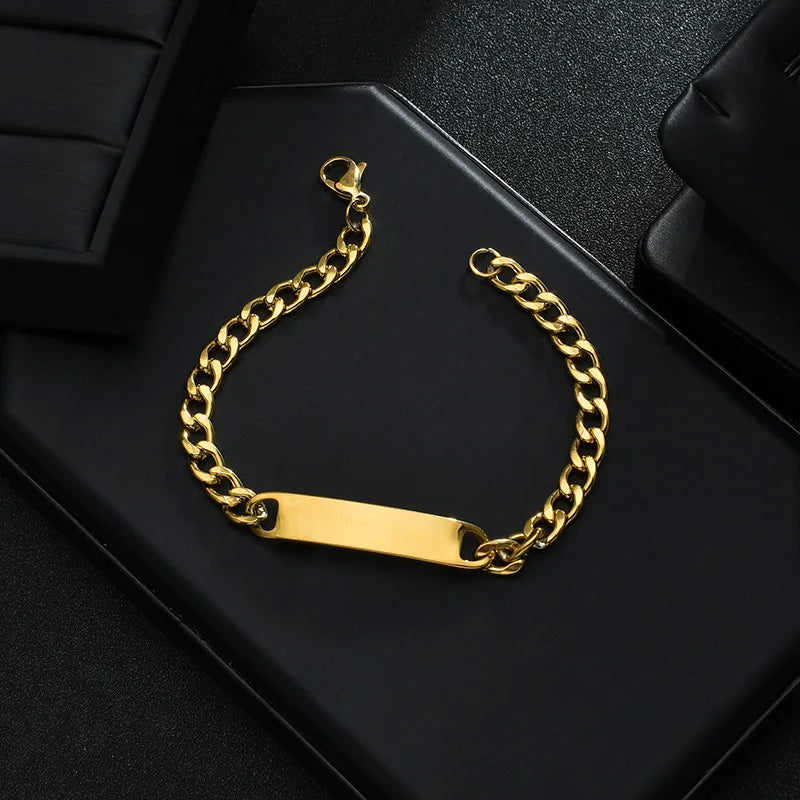 Nextvance Benutzerdefinierte Namensarmbänder Gravur Datum Buchstaben für Herren Edelstahl Personalisiertes dickes Kettenarmband Schmuckgeschenk