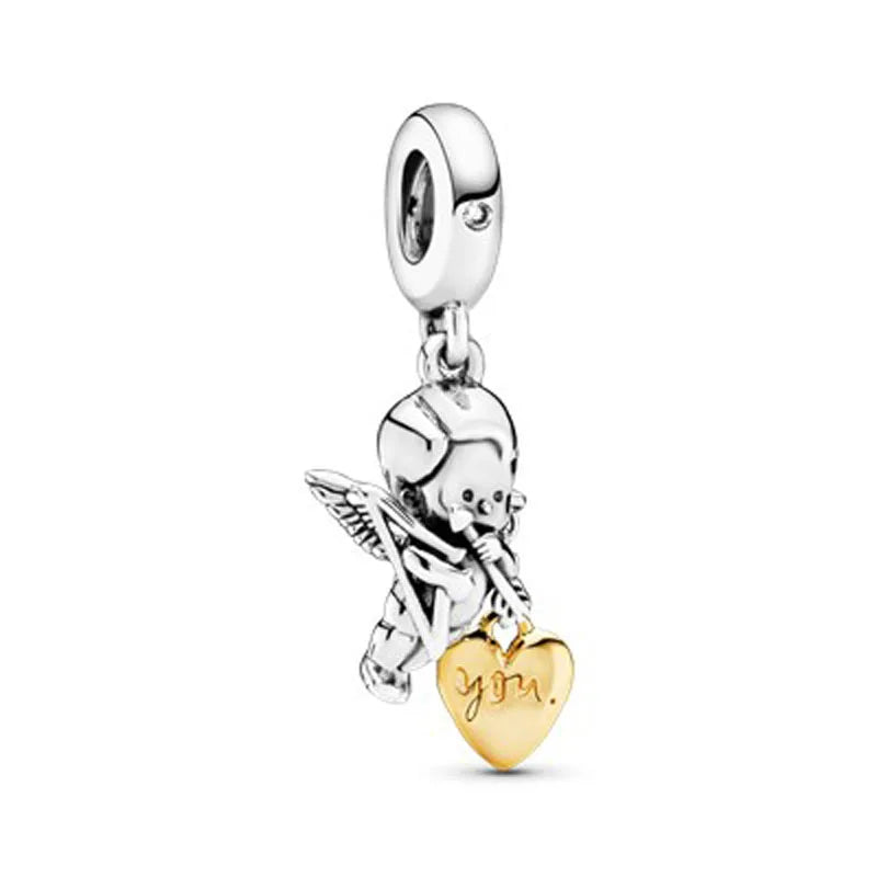 2026 Neue S925 Silber Roboter Kreuz Digital Anhänger, Geeignet für Original Armbänder, DIY Zubehör, Damen Charms Schmuck Geschenke