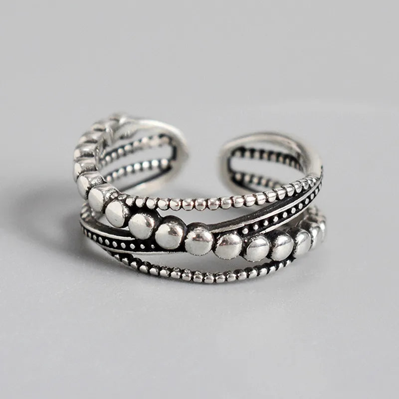 925 Sterlingsilber überlappende Kugelringe für Mädchen Mode Hochzeitsschmuck für Damen Accessoires