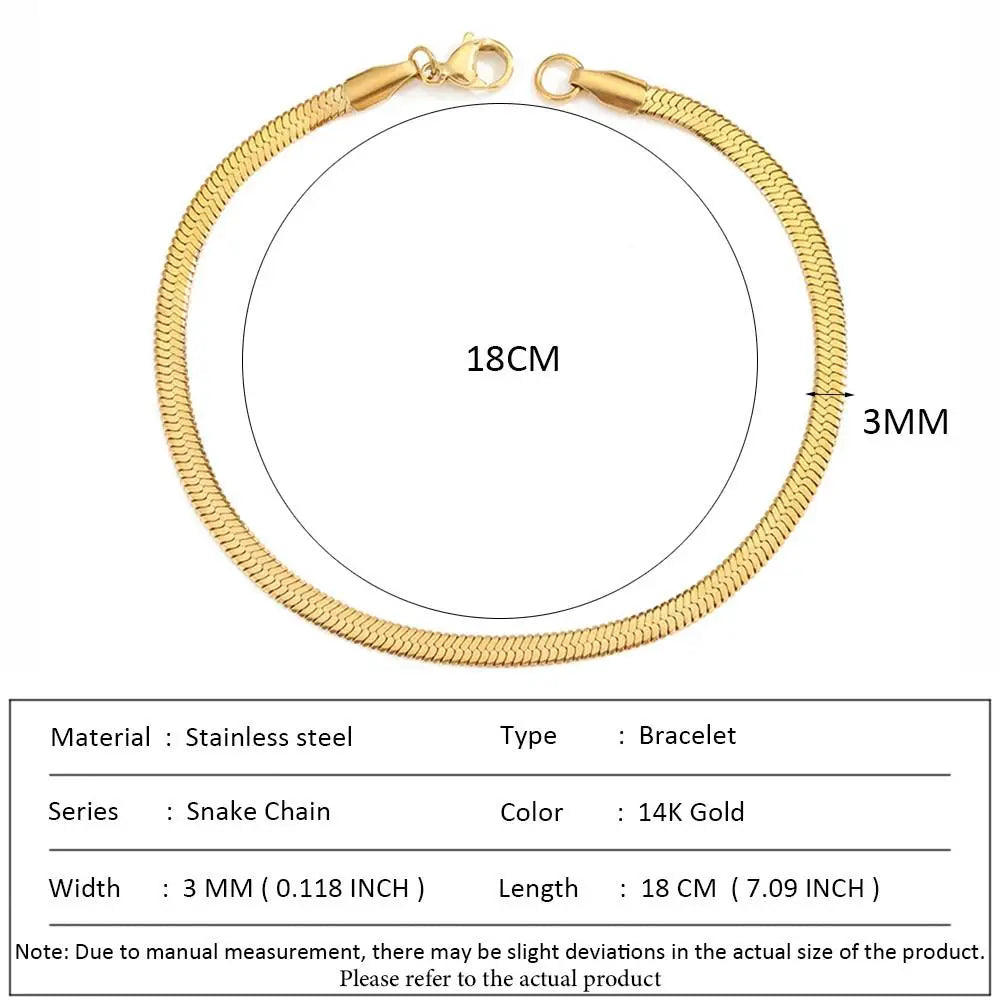 SUNIBI Klassische Schlangenkettenarmbänder für Damen, Trendige Mode, Edelstahl-Kubakettenarmband, Trendige Damengeschenke, Schmuck