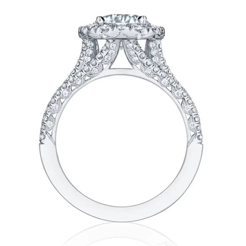 Anillos de geometría cuadrada de circonita brillante de plata de ley 925 para mujer, regalo de fiesta, joyería elegante de alta calidad, gran oferta