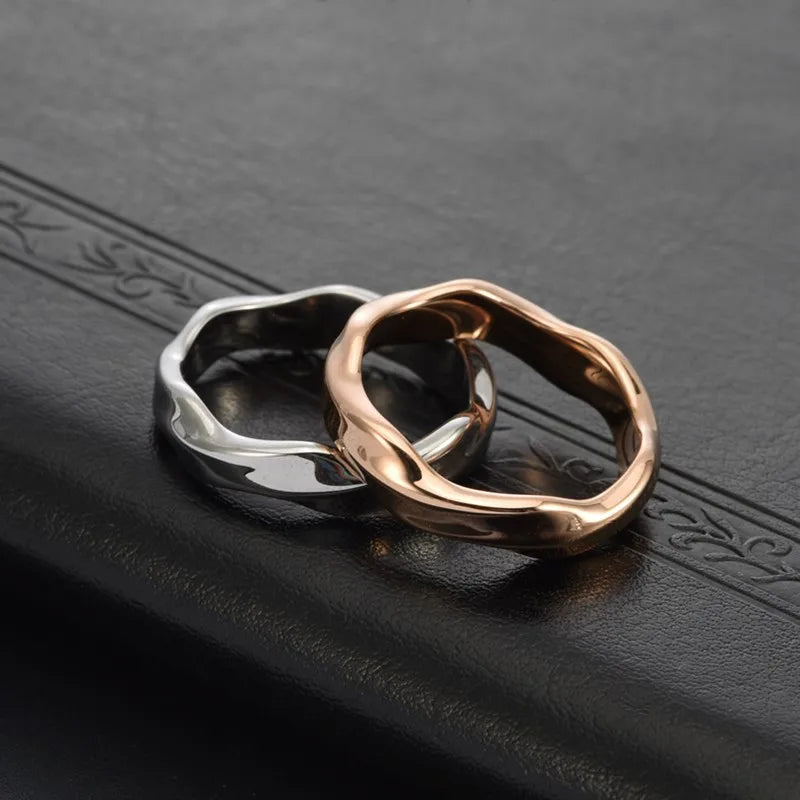 Edelstahl Verdrehter Möbius-Ring Ehering für Damen und Herren Größe 6-12