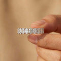 Anillo de plata de ley 925 brillante con circonita cúbica ovalada incrustada para mujer, accesorios sencillos para los dedos, joyería de moda para bodas y fiestas