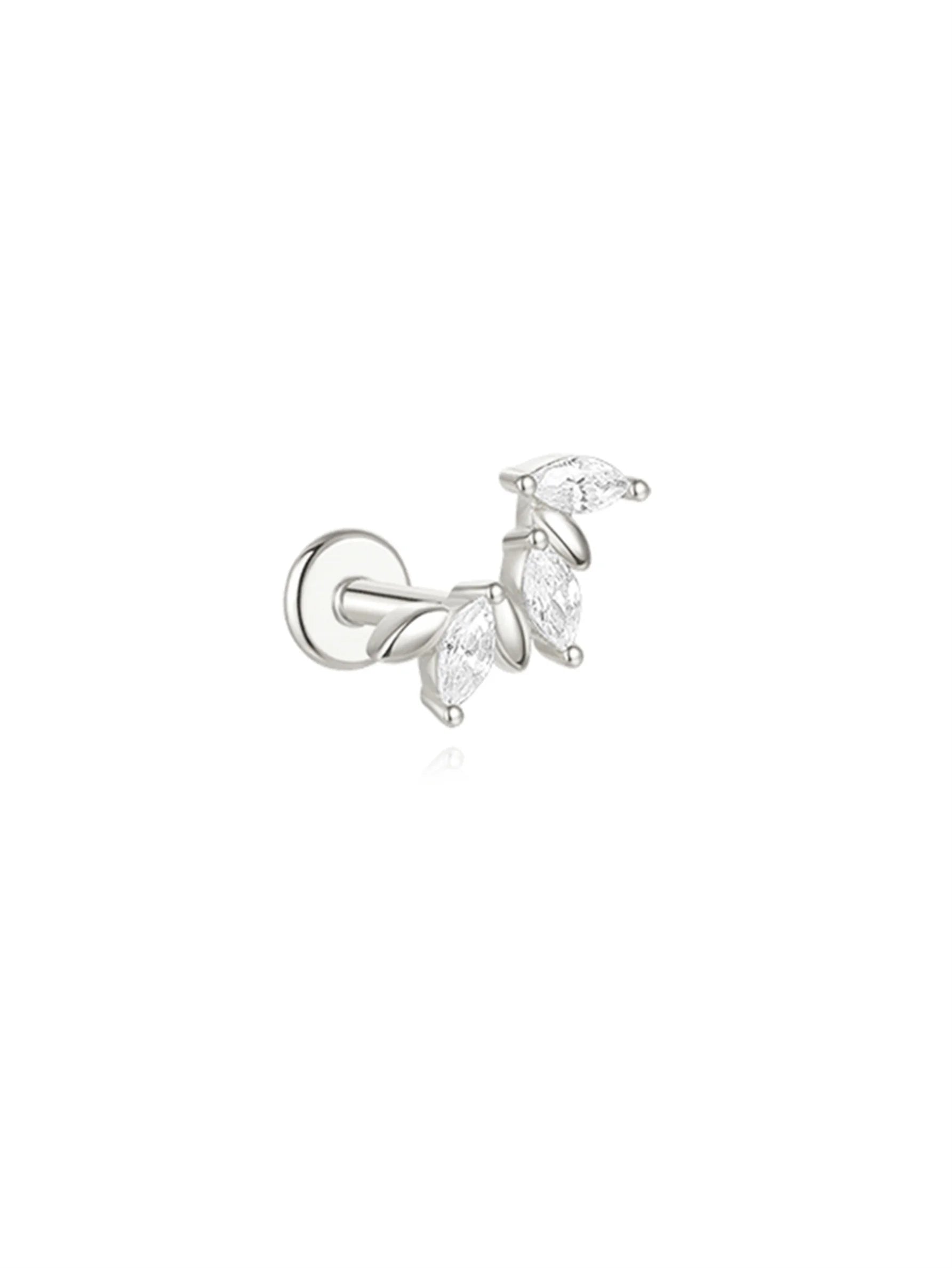 CANNER 1PC Vier-Punkt-Stern Mond Quaste Lotus Knorpel Spirale Piercing 925 Sterlingsilber Ohrstecker Für Frauen Ins Ohrring
