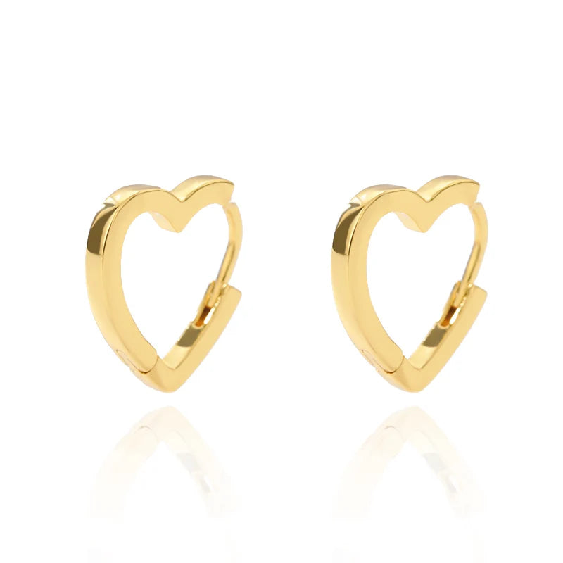 Zirkon Herz Ohrringe für Damen, Edelstahl, goldfarben, Piercing-Ohrringe, Trendschmuck 2025, Aretes, Accessoires für Frauen