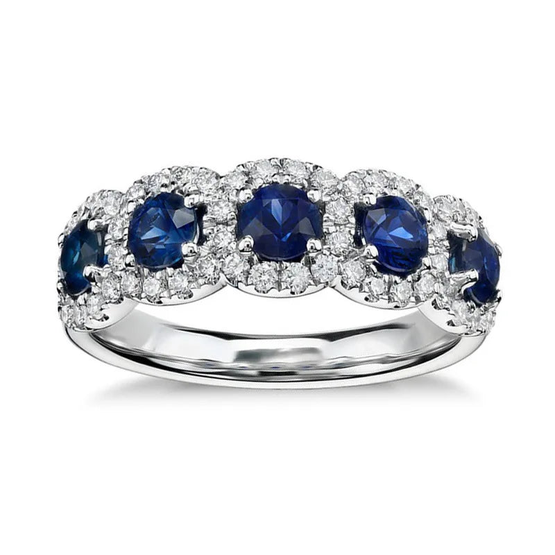 Luxuriöser 925er Sterling Silber Klassikring für Damen, Sechs-Krallen-Schmuck, schlichter Imitations-Diamant Damenring, Verlobungs-Hochzeitsgeschenk