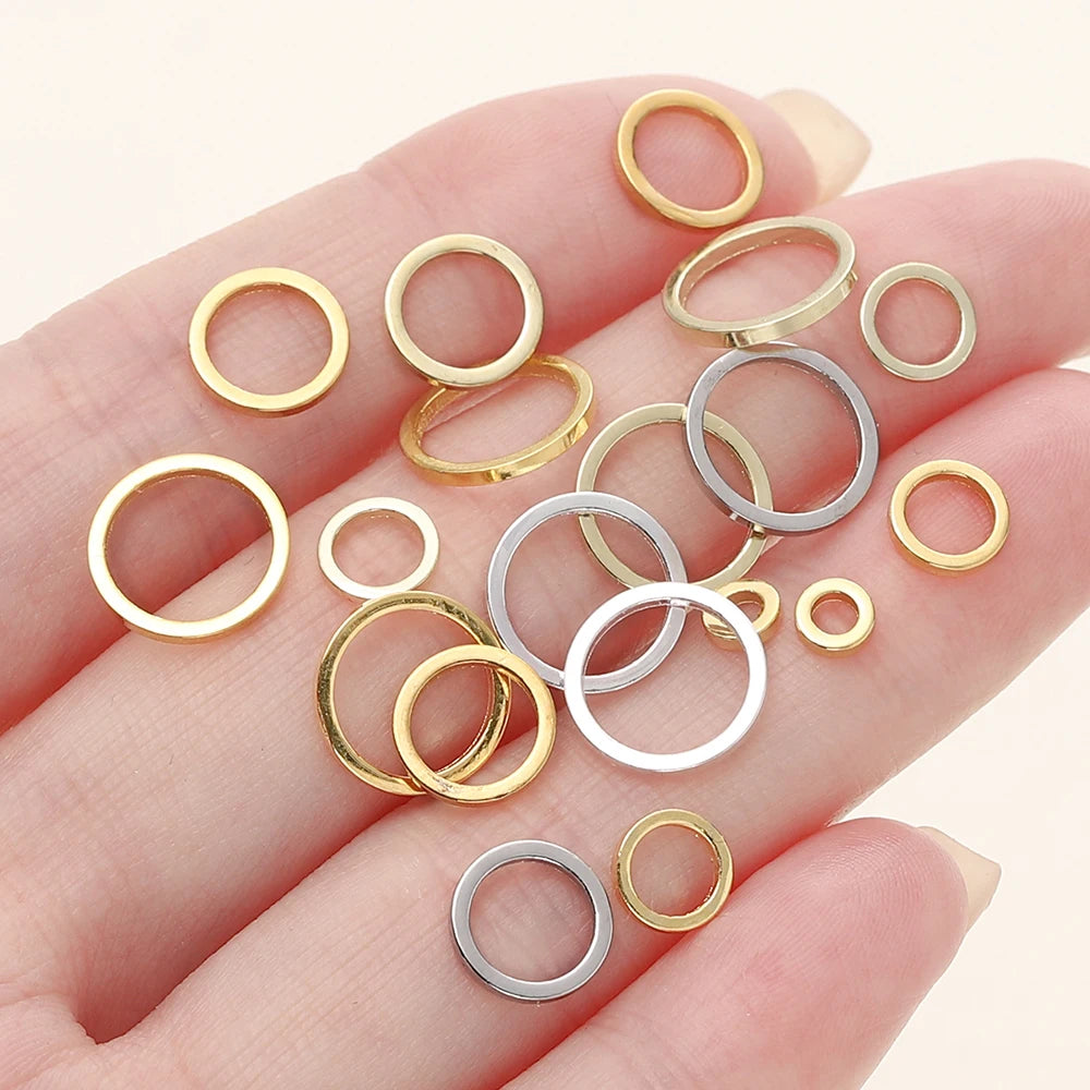 10/20 Stk./Packung 14K/18K Vergoldet Messing Geschlossene Biegeringe Spaltringe Verbinder für Schmuck Halskette Bastelzubehör