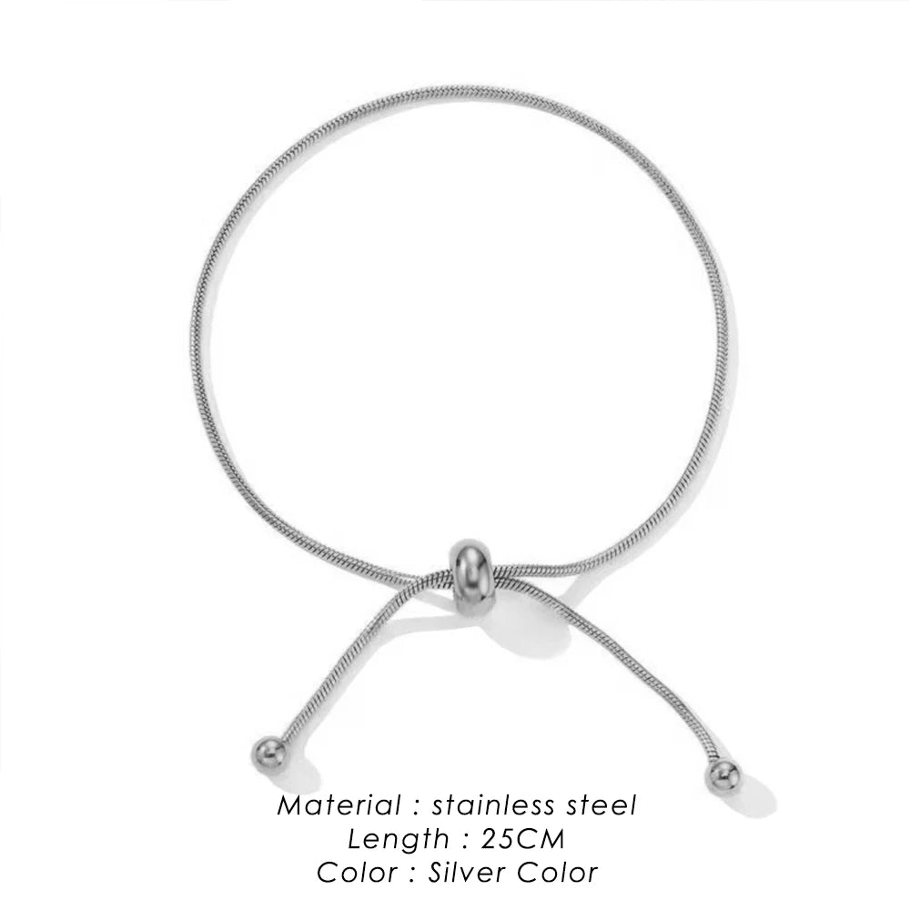 KOREANISCHES Verstellbares Edelstahlarmband für Frauen Mädchen Männer Hochwertiges Design Goldfarbene Schlangenkette Schmuck Großhandel