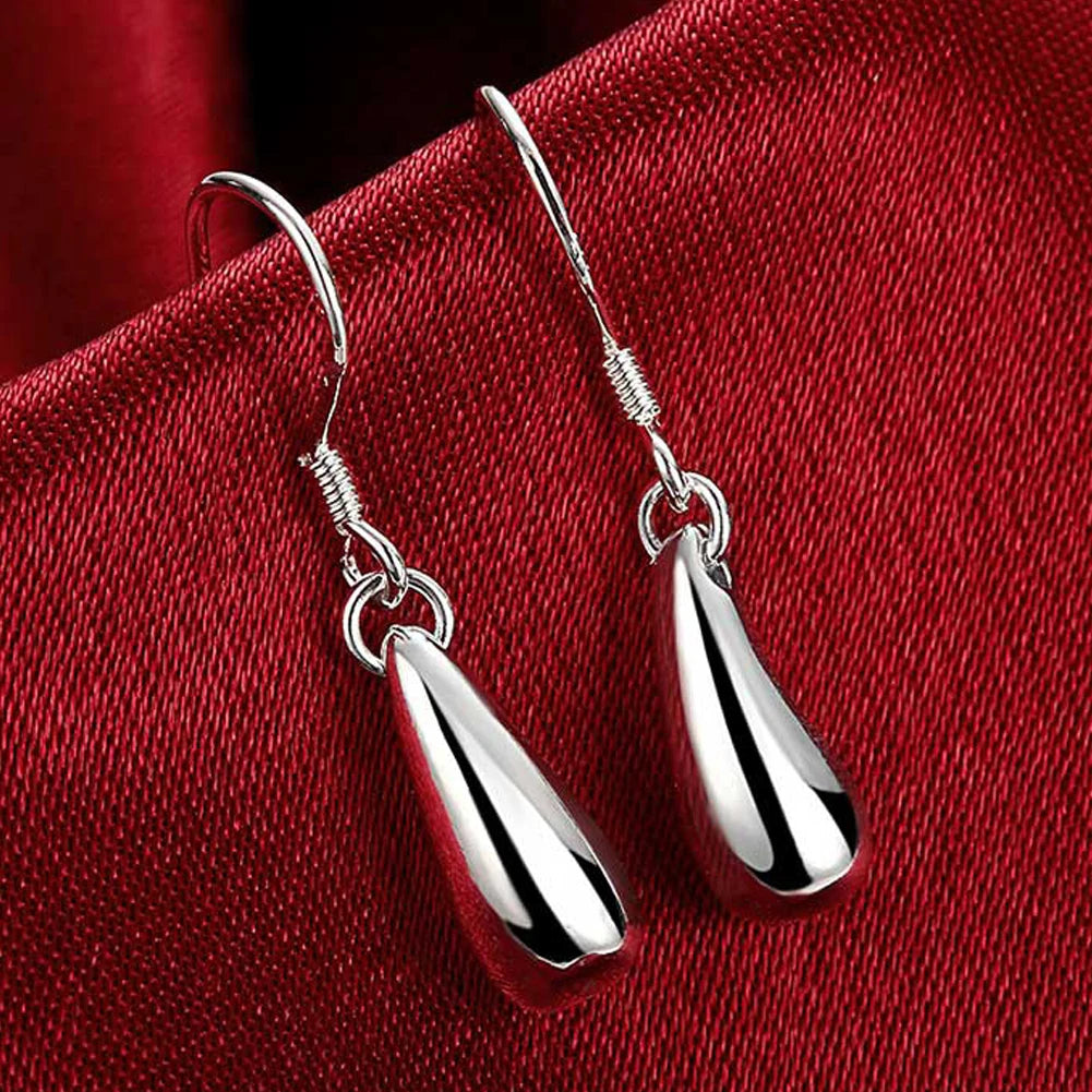 Pendientes de aro redondos simples de plata de ley 925 de alta calidad para mujer, joyería de moda para boda y compromiso